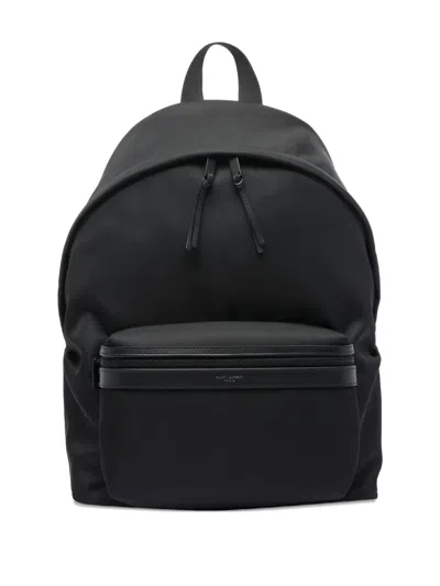 Saint Laurent Zip-pocket Backpack In Black