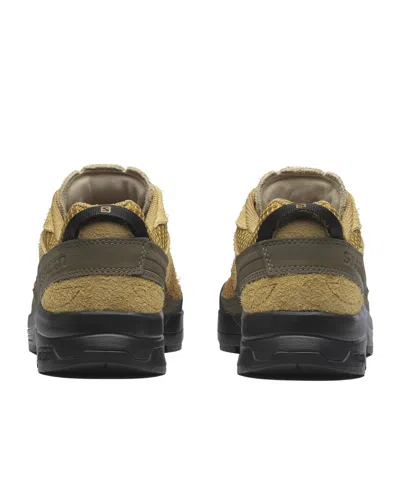 Salomon Textured Tan And Brown Sneakers In Multi