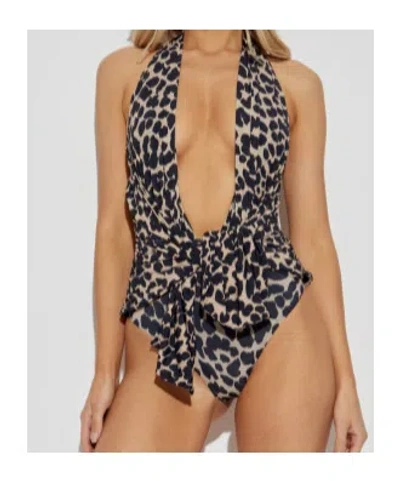 Balmain Patterned One-piece Swimsuit In Animal Print