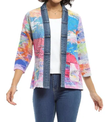 Parsley & Sage Zoey Three Quarter Sleeve Jacket In Multicolor In Multi