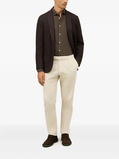 Boglioli Patch-pockets Two-button Jacket In Brown