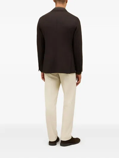 Boglioli Patch-pockets Two-button Jacket In Brown