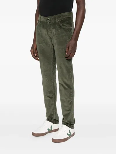 Jacob Cohen Tailored Denim Trousers Five Pockets In Green