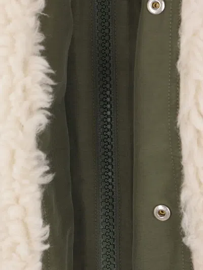 Sacai Eco Shearling And Nylon Jacket In White