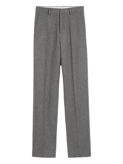 Ami Alexandre Mattiussi Tailored Wool Trousers Featuring Pleated Front In Gray