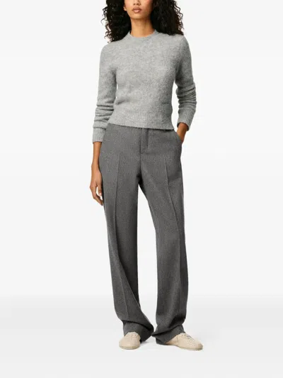 Ami Alexandre Mattiussi Tailored Wool Trousers Featuring Pleated Front In Gray