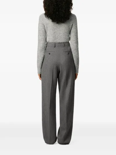 Ami Alexandre Mattiussi Tailored Wool Trousers Featuring Pleated Front In Gray