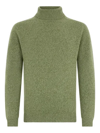 Boglioli Roll-neck Speckled Sweater In Green
