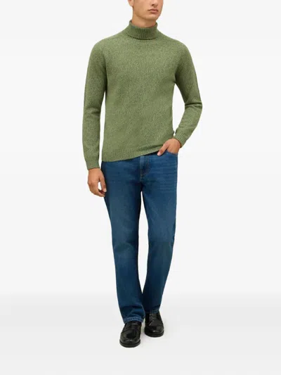 Boglioli Roll-neck Speckled Sweater In Green