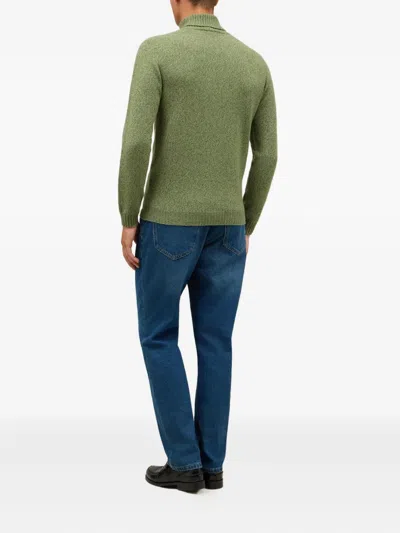 Boglioli Roll-neck Speckled Sweater In Green