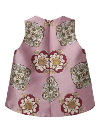 La Doublej La Scala Asymmetric Jacquard Top In Purple