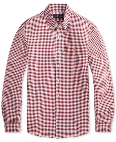 Polo Ralph Lauren Men's Big & Tall Cotton Oxford Shirt In Burgundy