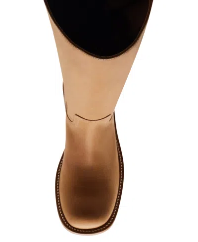 Steve Madden Riggs Womens Solid Leather Mid-calf Boots In Yellow