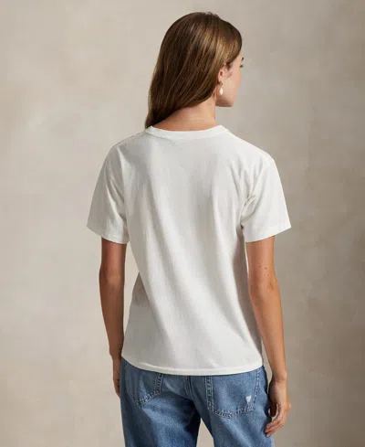 Polo Ralph Lauren White Polo Bear T-shirt In Purple