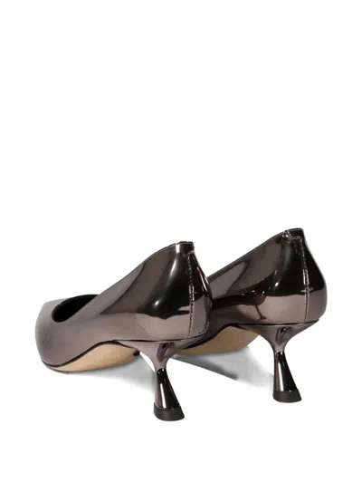 Ninalilou Pumps In Mirror Effect Leather Heeled Shoes Grey In Purple