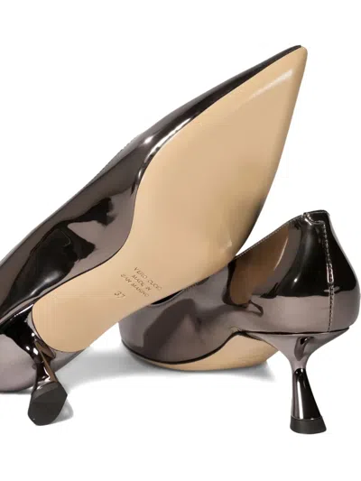 Ninalilou Pumps In Mirror Effect Leather Heeled Shoes Grey In Purple