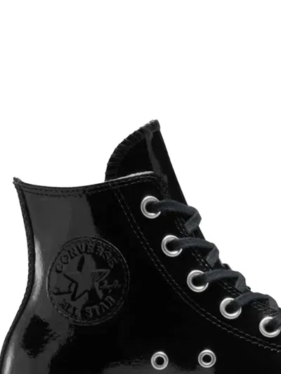 Converse Leather Platform Sneakers In Black