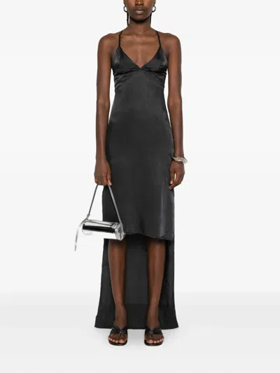 挂脖超长连衣裙