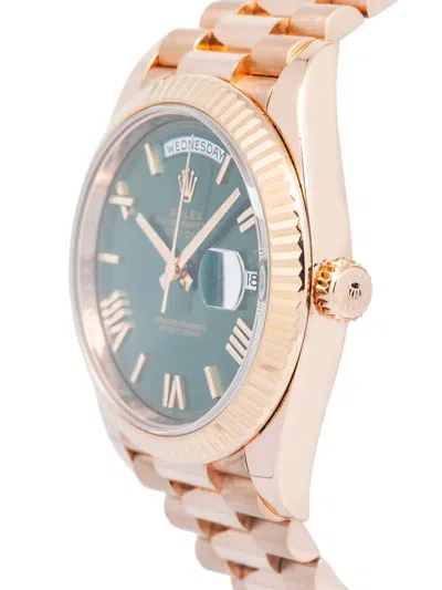 Pre-owned Rolex Daydate 40mm In Green