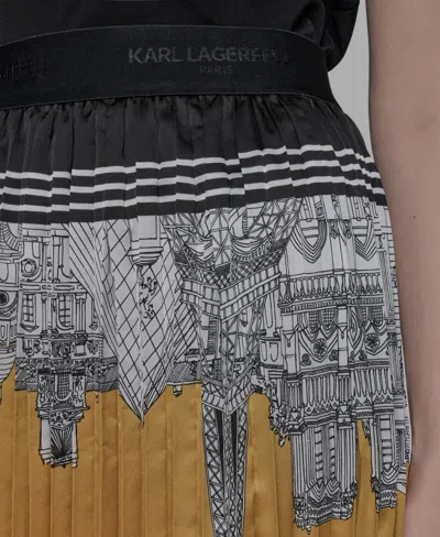Karl Lagerfeld Women's Pleated Midi-skirt In Brown