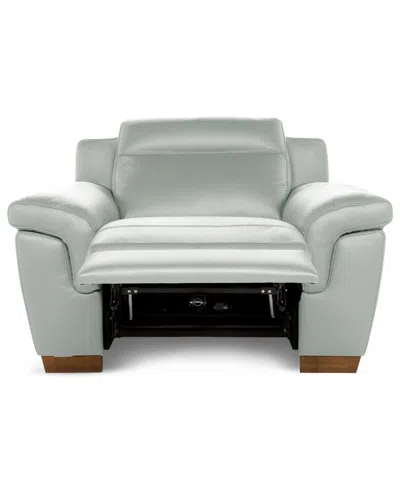 Macy's Julius Ii Leather Power Recliner, Exclusively At  In Green