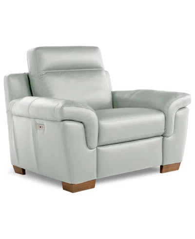 Macy's Julius Ii Leather Power Recliner, Exclusively At  In Green