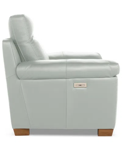 Macy's Julius Ii Leather Power Recliner, Exclusively At  In Green