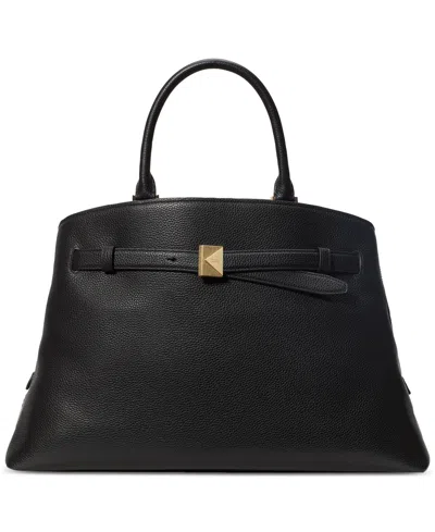 Kate Spade Deco Large Pebbled Leather Satchel In Black
