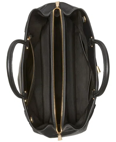 Kate Spade Deco Large Pebbled Leather Satchel In Black