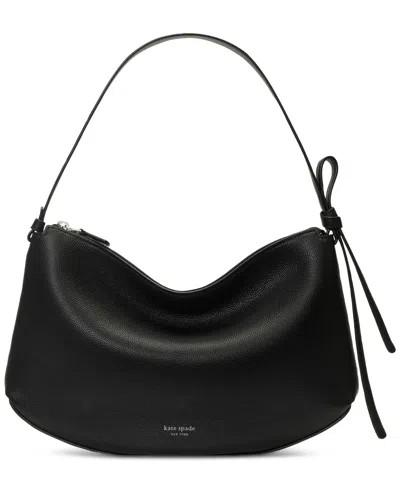 Kate Spade Loop Large Pebbled Leather Shoulder Bag In Black