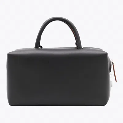 Max Mara Medium Natural Leather Bowler Bag In Black
