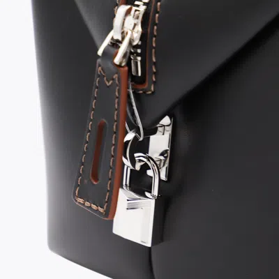 Max Mara Medium Natural Leather Bowler Bag In Black