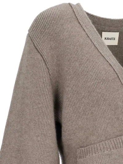 Khaite Camel Cashmere Icon Cardigan In Brown