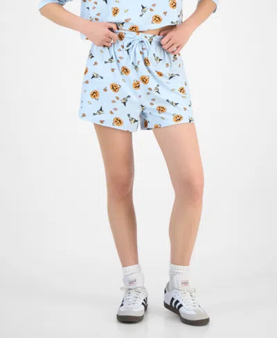Love Tribe Juniors' Peanuts Woodstock Halloween Lounge Shorts In Blue