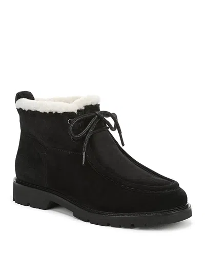 Vince Sierra Suede Lug-sole Ankle Boots In Black