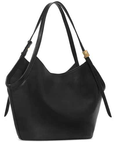 Kate Spade Deco Large Fine Grain Leather Tulip Tote Bag In Black