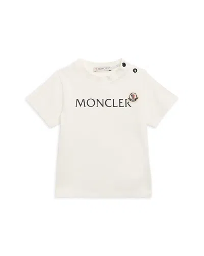 Moncler Cotton Jersey T-shirt With Logo Print Kids In Brown