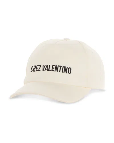 Valentino Garavani Cotton Baseball Cap In Neutral