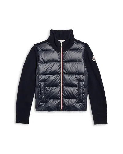 Moncler Boys' Down Puffer Tricot Cardigan - Little Kid In Blue