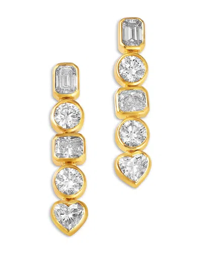 Moon & Meadow 14k Yellow Gold Lab Grown Diamond Linear Drop Earrings, 2.03 Tcw In Gold