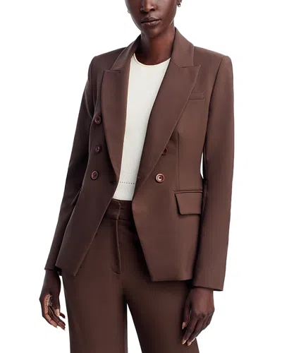 Toccin Kylie Suiting Double Breasted Blazer In Burgundy