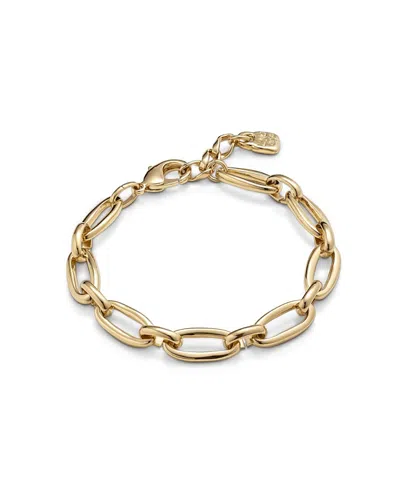 Unode50 Medium Sized Oval Link Carabiner Clasp Bracelet In Gold