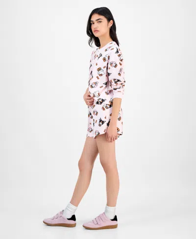 Love Tribe Juniors' Hello Kitty & Friends Halloween Lounge Shorts In Pink