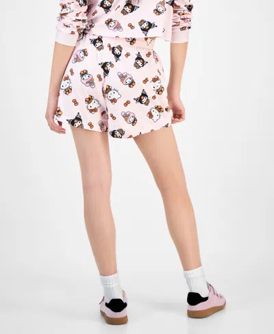 Love Tribe Juniors' Hello Kitty & Friends Halloween Lounge Shorts In Pink