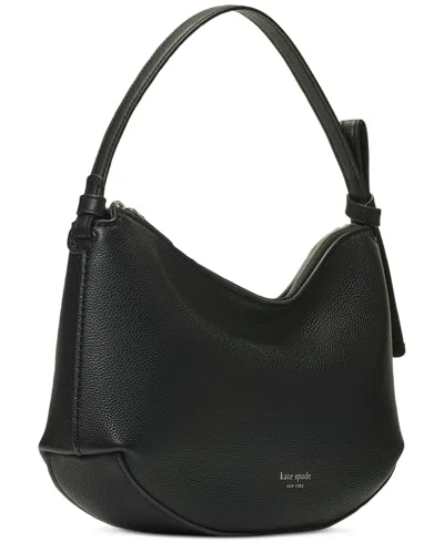 Kate Spade Loop Medium Pebbled Leather Shoulder Bag In Black