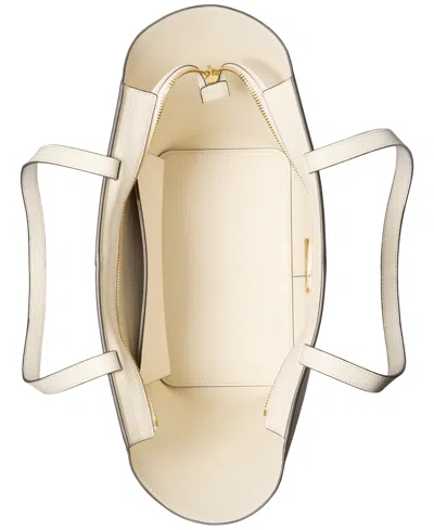 Michael Kors Flora Large Signature Logo And Leather Tote Bag In Neutral