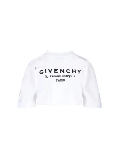 Givenchy Cropped Fit T-shirt In Cotton With Stamp Print Clothing In White