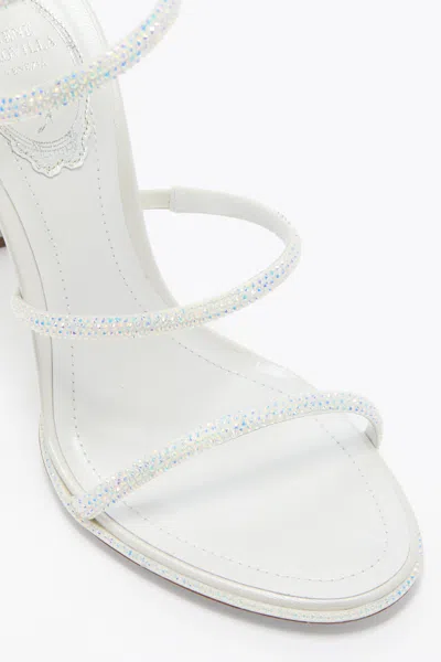 René Caovilla Cleo 105 Crystal-embellished Satin Sandals In White
