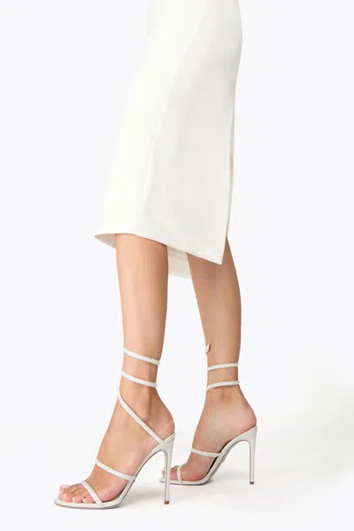 René Caovilla Cleo 105 Crystal-embellished Satin Sandals In White