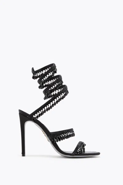 René Caovilla Chandelier Beaded Ankle-wrap Sandals In Black